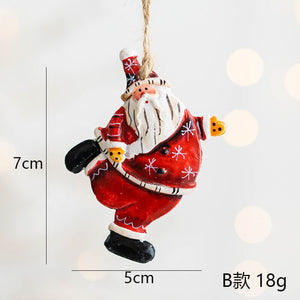 Christmas Decoration Crafts Small Resin Pendant Cute Horse Reindeer Pattern Design Xmas Tree Pendant Christmas Tree Decorations acacuss