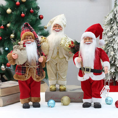 Christmas Decorations 18 Inch 46cm Standing Posture Santa Claus Doll Supermarket Window Decoration Ornaments acacuss