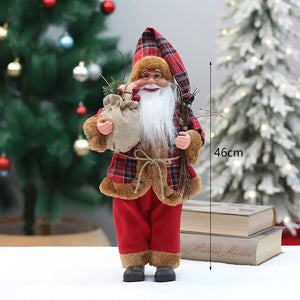 Christmas Decorations 18 Inch 46cm Standing Posture Santa Claus Doll Supermarket Window Decoration Ornaments acacuss