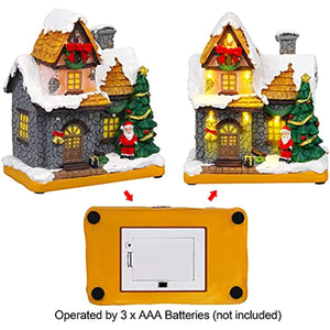 Christmas Decorations 2023 Santa Village Houses Winter Snow LED Light Xmas Ornaments Indoor Home Fireplace Display Decor Gifts acacuss