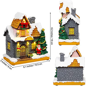 Christmas Decorations 2023 Santa Village Houses Winter Snow LED Light Xmas Ornaments Indoor Home Fireplace Display Decor Gifts acacuss