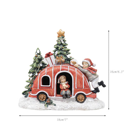 Christmas Decorations For Home Xmas Car Interior Decor Figurine Santa Clause Sculptures With Night Lights Guard Figure Gifts New acacuss