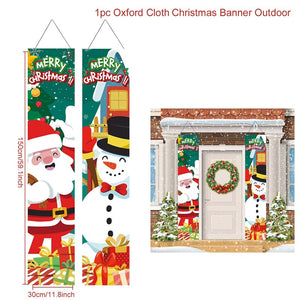 Christmas Door Decoration Merry Christmas Banner Decor for Home 2023 Hanging Christmas Ornament Navidad Happy New Year 2024 Gift acacuss