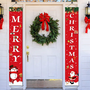 Christmas Door Decoration Merry Christmas Banner Decor for Home 2023 Hanging Christmas Ornament Navidad Happy New Year 2024 Gift acacuss