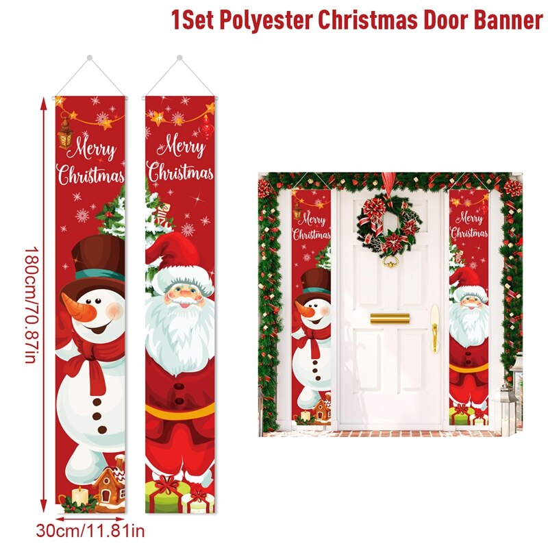 Christmas Door Decoration Merry Christmas Banner Decor for Home 2023 Hanging Christmas Ornament Navidad Happy New Year 2024 Gift acacuss