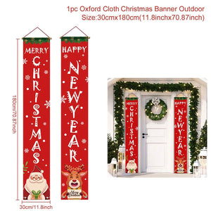 Christmas Door Decoration Merry Christmas Banner Decor for Home 2023 Hanging Christmas Ornament Navidad Happy New Year 2024 Gift acacuss