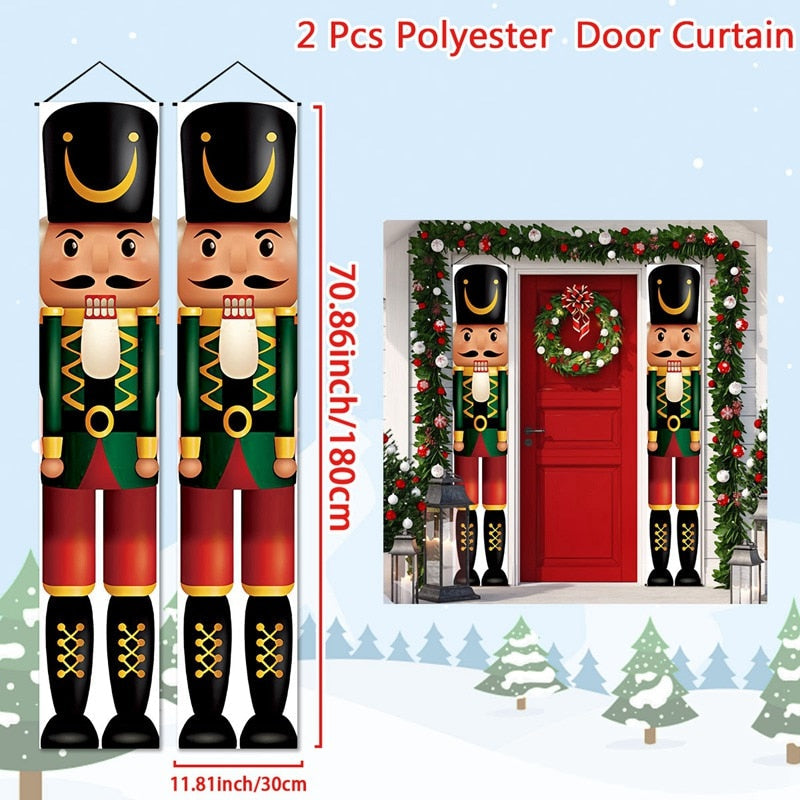 Christmas Door Decoration Merry Christmas Banner Decor for Home 2023 Hanging Christmas Ornament Navidad Happy New Year 2024 Gift acacuss