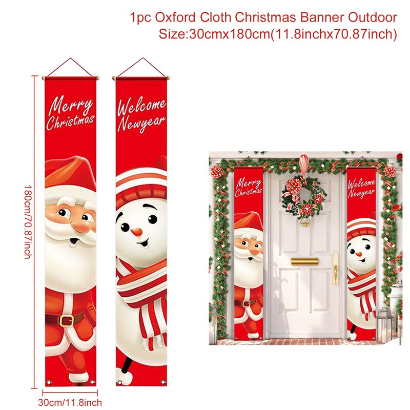 Christmas Door Decoration Merry Christmas Banner Decor for Home 2023 Hanging Christmas Ornament Navidad Happy New Year 2024 Gift acacuss