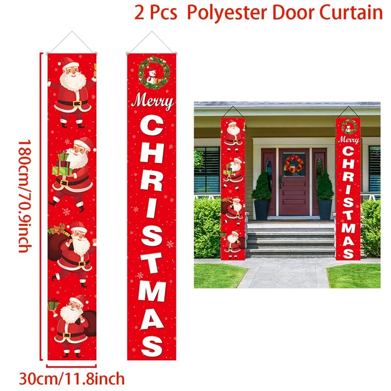 Christmas Door Decoration Merry Christmas Banner Decor for Home 2023 Hanging Christmas Ornament Navidad Happy New Year 2024 Gift acacuss