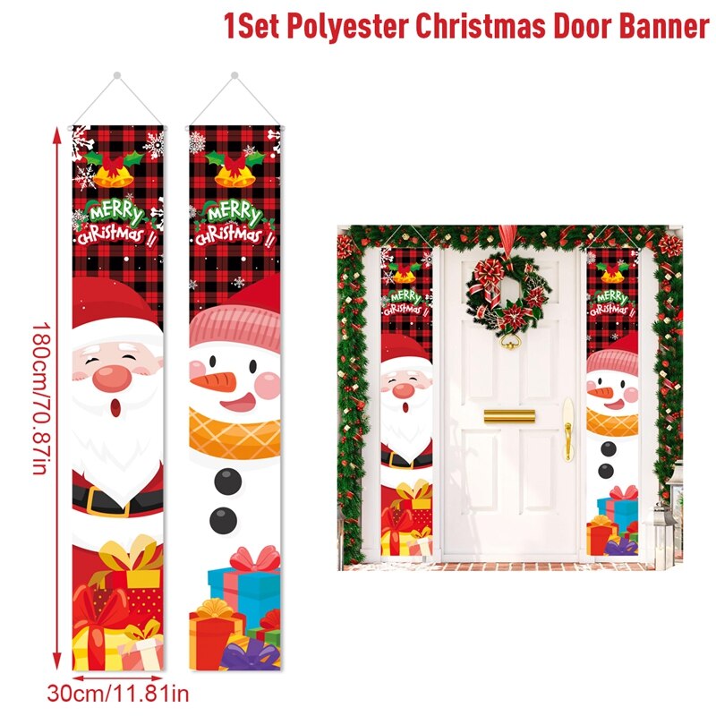Christmas Door Decoration Merry Christmas Banner Decor for Home 2023 Hanging Christmas Ornament Navidad Happy New Year 2024 Gift acacuss