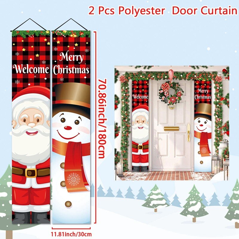 Christmas Door Decoration Merry Christmas Banner Decor for Home 2023 Hanging Christmas Ornament Navidad Happy New Year 2024 Gift acacuss