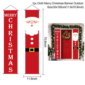 Christmas Door Decoration Merry Christmas Banner Decor for Home 2023 Hanging Christmas Ornament Navidad Happy New Year 2024 Gift acacuss