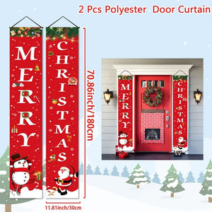 Christmas Door Decoration Merry Christmas Banner Decor for Home 2023 Hanging Christmas Ornament Navidad Happy New Year 2024 Gift acacuss