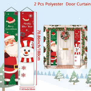 Christmas Door Decoration Merry Christmas Banner Decor for Home 2023 Hanging Christmas Ornament Navidad Happy New Year 2024 Gift acacuss