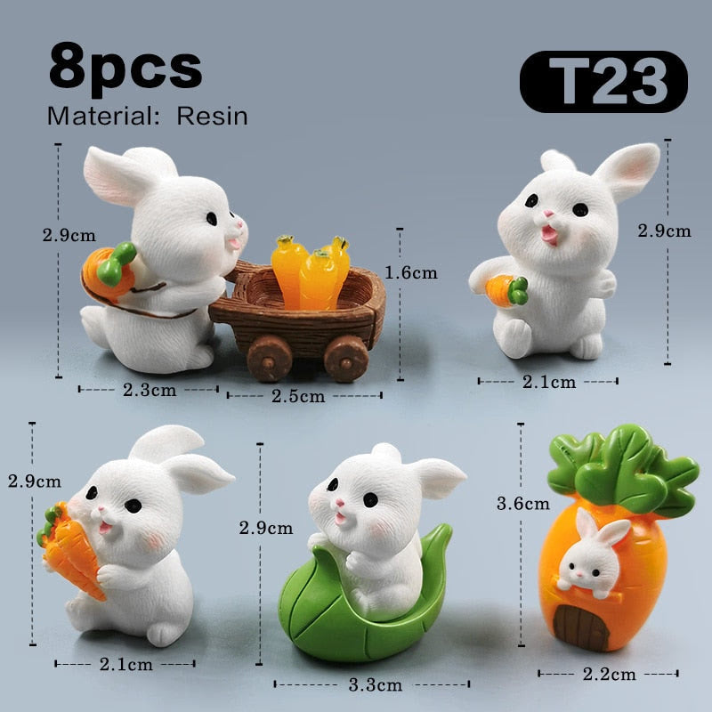 2023 Hot Christmas Easter Rabbit Figurine Landscape Home Kawaii Room Decor Miniature Fairy Garden Decoration Accessories Modern acacuss