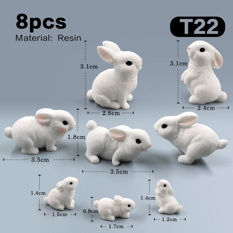 2023 Hot Christmas Easter Rabbit Figurine Landscape Home Kawaii Room Decor Miniature Fairy Garden Decoration Accessories Modern acacuss