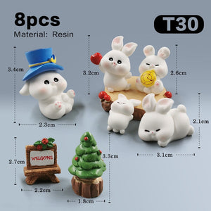 2023 Hot Christmas Easter Rabbit Figurine Landscape Home Kawaii Room Decor Miniature Fairy Garden Decoration Accessories Modern acacuss
