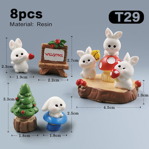 2023 Hot Christmas Easter Rabbit Figurine Landscape Home Kawaii Room Decor Miniature Fairy Garden Decoration Accessories Modern acacuss