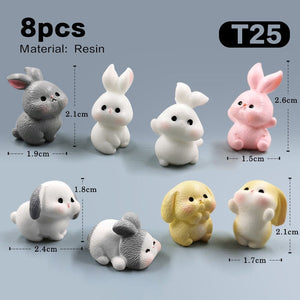 2023 Hot Christmas Easter Rabbit Figurine Landscape Home Kawaii Room Decor Miniature Fairy Garden Decoration Accessories Modern acacuss