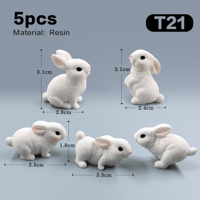 2023 Hot Christmas Easter Rabbit Figurine Landscape Home Kawaii Room Decor Miniature Fairy Garden Decoration Accessories Modern acacuss