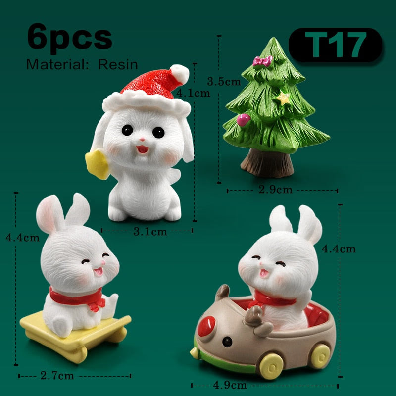 2023 Hot Christmas Easter Rabbit Figurine Landscape Home Kawaii Room Decor Miniature Fairy Garden Decoration Accessories Modern acacuss
