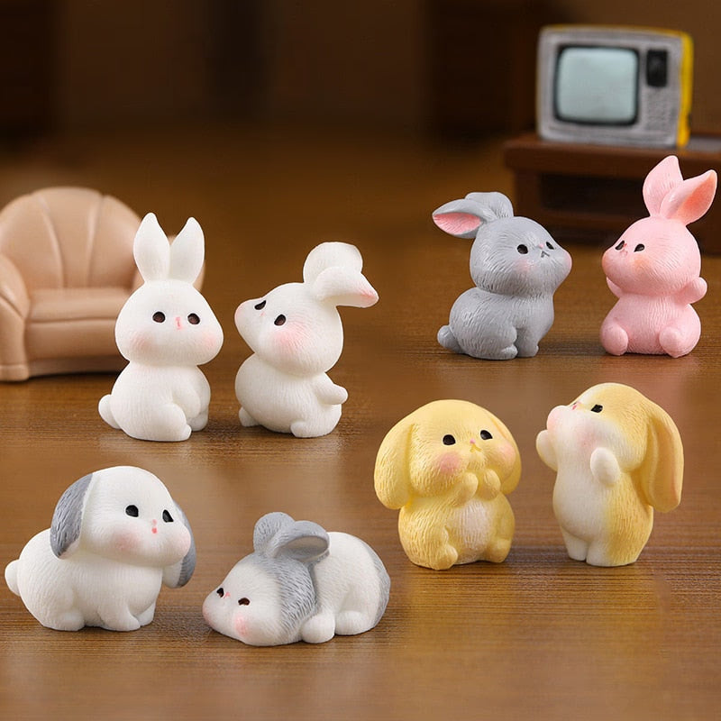 2023 Hot Christmas Easter Rabbit Figurine Landscape Home Kawaii Room Decor Miniature Fairy Garden Decoration Accessories Modern acacuss