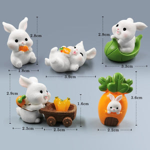 2023 Hot Christmas Easter Rabbit Figurine Landscape Home Kawaii Room Decor Miniature Fairy Garden Decoration Accessories Modern acacuss
