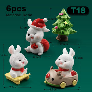2023 Hot Christmas Easter Rabbit Figurine Landscape Home Kawaii Room Decor Miniature Fairy Garden Decoration Accessories Modern acacuss