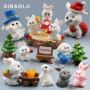 2023 Hot Christmas Easter Rabbit Figurine Landscape Home Kawaii Room Decor Miniature Fairy Garden Decoration Accessories Modern acacuss