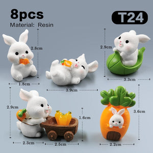 2023 Hot Christmas Easter Rabbit Figurine Landscape Home Kawaii Room Decor Miniature Fairy Garden Decoration Accessories Modern acacuss