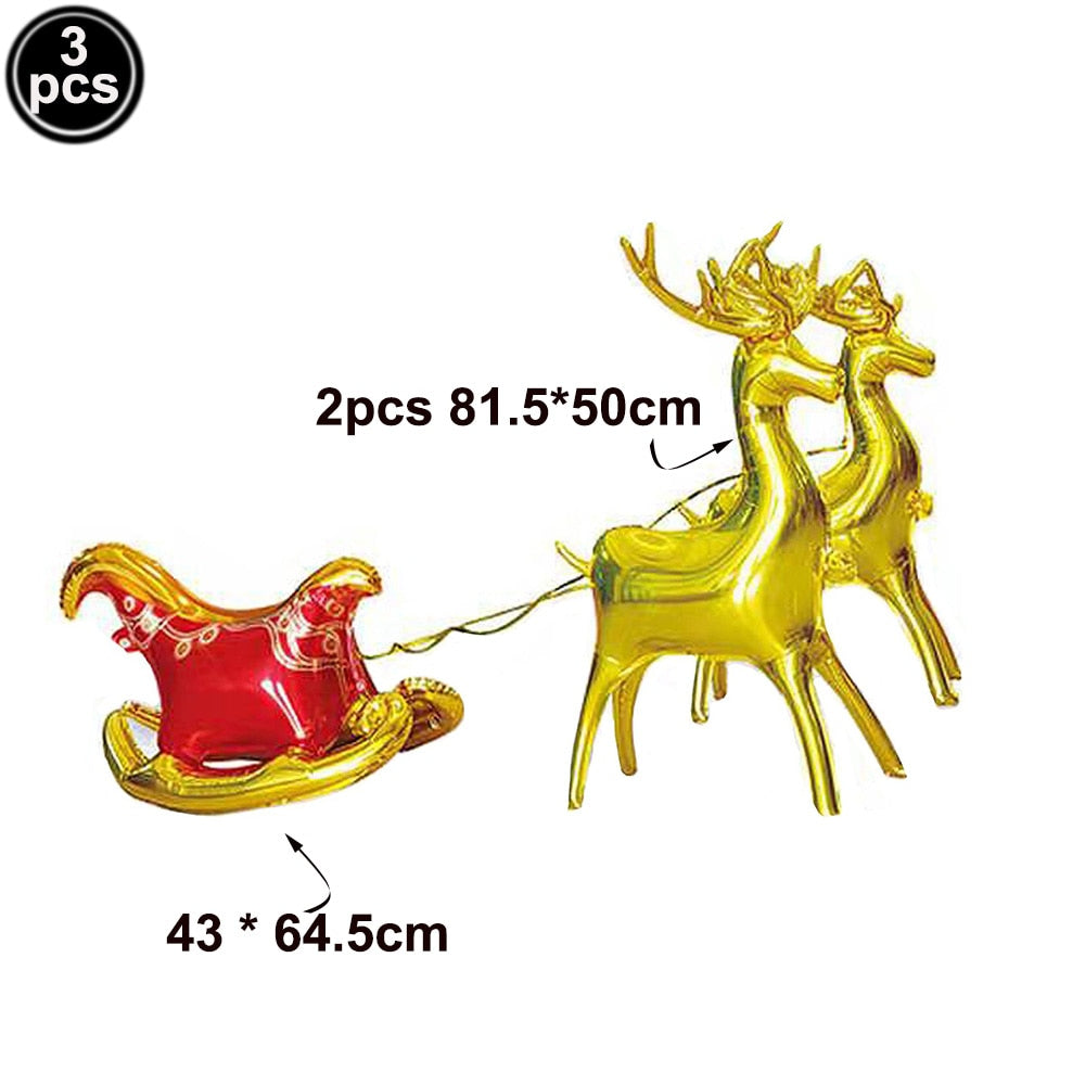 Christmas Foil Santa Claus Balloons Snowman Elk Christmas Tree Balloons for Xmas Inflatable Party Decorations Home Party Decor acacuss