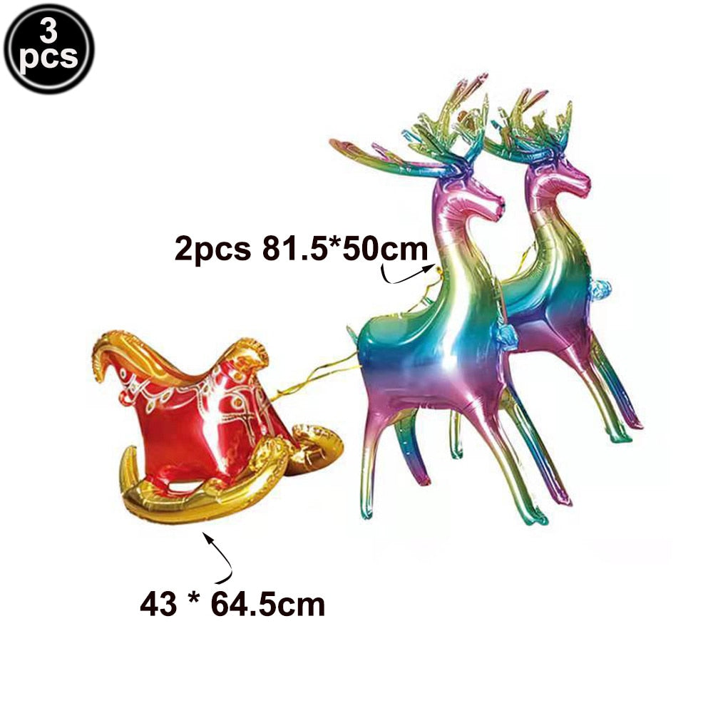 Christmas Foil Santa Claus Balloons Snowman Elk Christmas Tree Balloons for Xmas Inflatable Party Decorations Home Party Decor acacuss