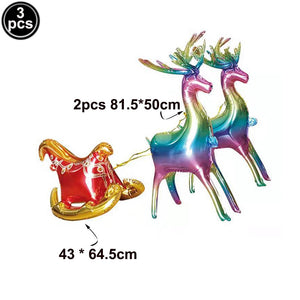 Christmas Foil Santa Claus Balloons Snowman Elk Christmas Tree Balloons for Xmas Inflatable Party Decorations Home Party Decor acacuss