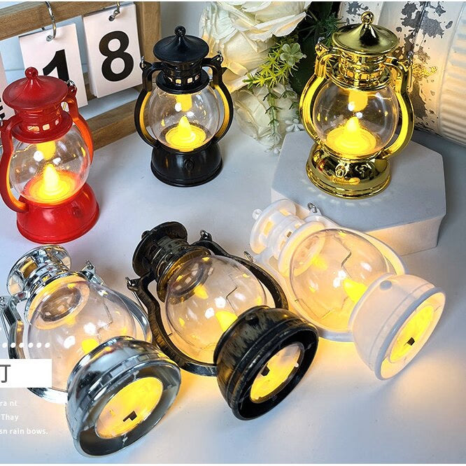 Christmas Handheld Small Horse Lanterns Palace Lamps Kerosene Lamp Decor 2023 Navidad Atmosphere Scene Decoration Xmas Supplies acacuss