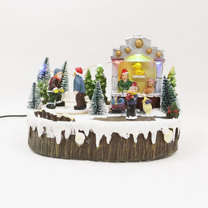 2024 New Arrival Christmas House Ornaments Revolving Christmas Tree / Figurines Resin Glowing And Music Playing Home Decorations acacuss