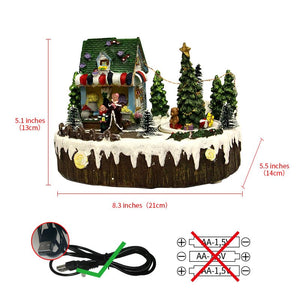 2024 New Arrival Christmas House Ornaments Revolving Christmas Tree / Figurines Resin Glowing And Music Playing Home Decorations acacuss