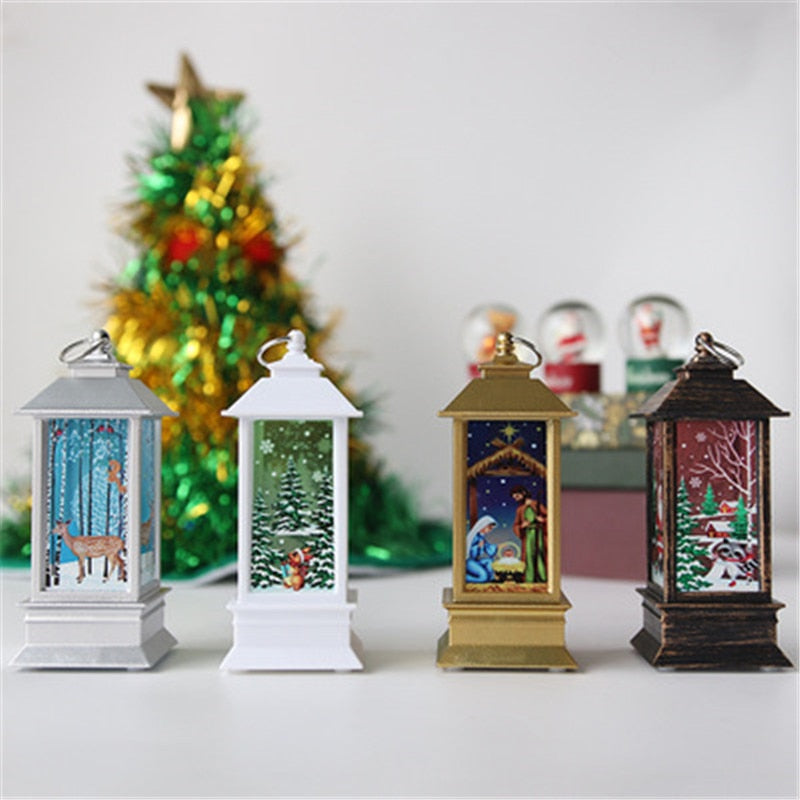 Christmas Lantern Light Merry Christmas Decorations for Home 2021 Navidad Christmas Tree Ornaments Xmas Gifts New Year 2022 acacuss