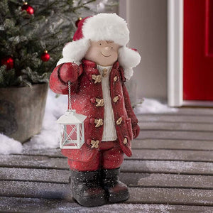 2023 Christmas Lantern Sculpture Garden Figurines Ornament Resin Lantern Props Children's Resin Statue Decoration New Year Gifts acacuss