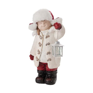 2023 Christmas Lantern Sculpture Garden Figurines Ornament Resin Lantern Props Children's Resin Statue Decoration New Year Gifts acacuss