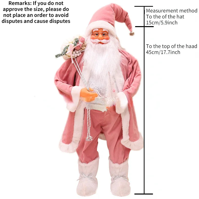 Christmas Large Santa Claus Dolls Ornaments Standing Santa Figurine Doll Christmas Home Decoration Kids Gift navidad home decor acacuss