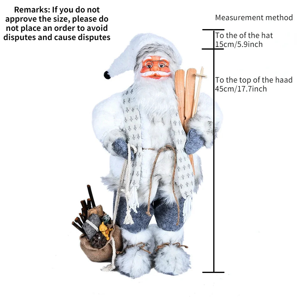 Christmas Large Santa Claus Dolls Ornaments Standing Santa Figurine Doll Christmas Home Decoration Kids Gift navidad home decor acacuss