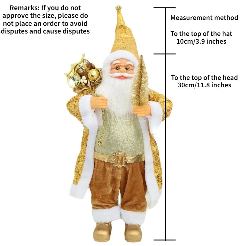 Christmas Large Santa Claus Dolls Ornaments Standing Santa Figurine Doll Christmas Home Decoration Kids Gift navidad home decor acacuss