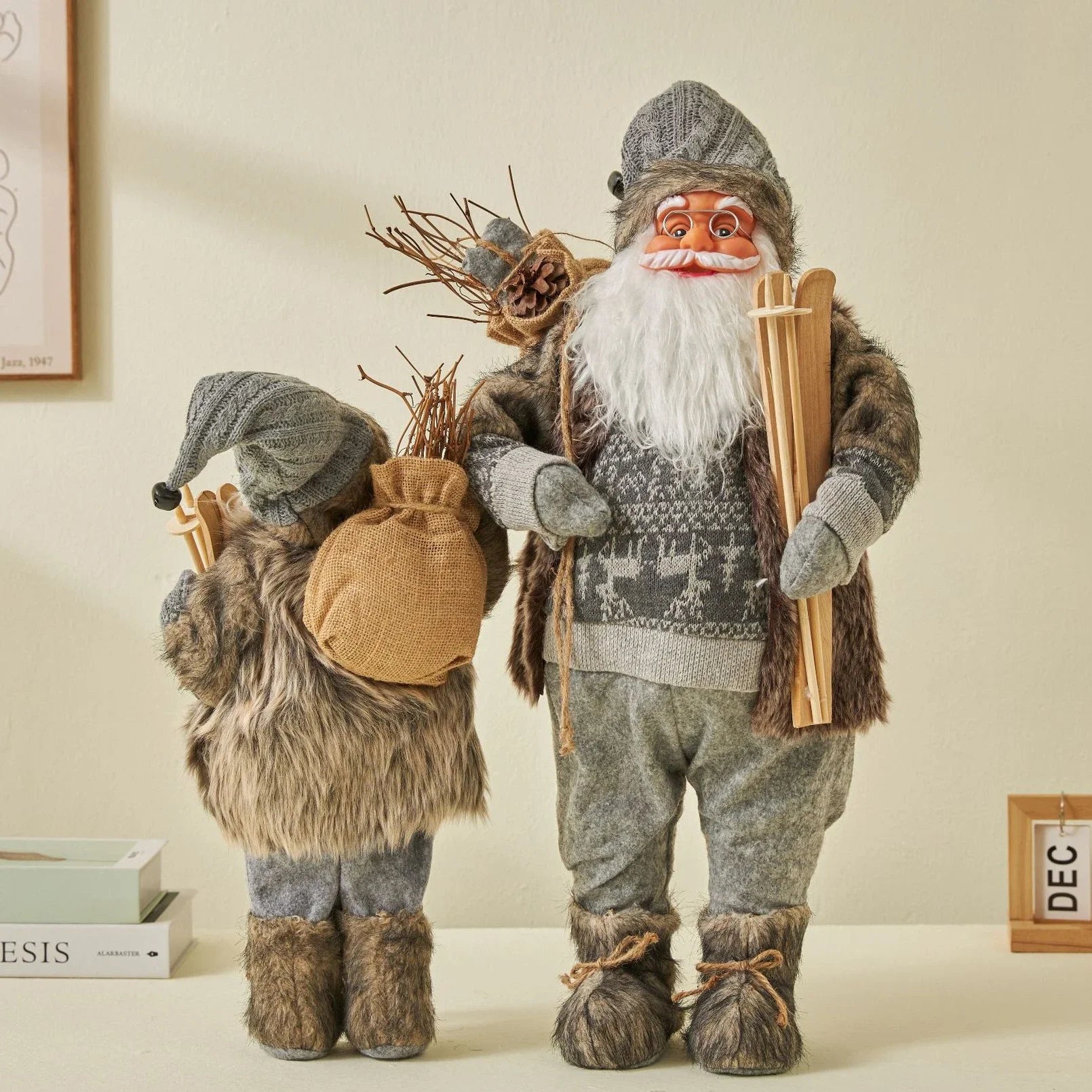 Christmas Large Santa Claus Dolls Ornaments Standing Santa Figurine Doll Christmas Home Decoration Kids Gift navidad home decor acacuss