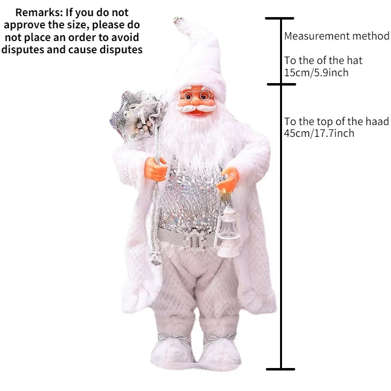 Christmas Large Santa Claus Dolls Ornaments Standing Santa Figurine Doll Christmas Home Decoration Kids Gift navidad home decor acacuss