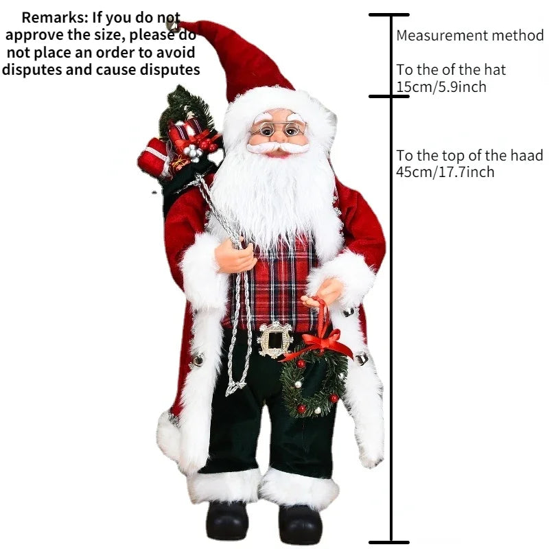 Christmas Large Santa Claus Dolls Ornaments Standing Santa Figurine Doll Christmas Home Decoration Kids Gift navidad home decor acacuss