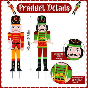 Christmas Outdoor Decoration Yard Signs Nutcracker Soldier Figure Garden Stakes Lawn Sign For Outside Pathway Walkway Decor 2023 acacuss