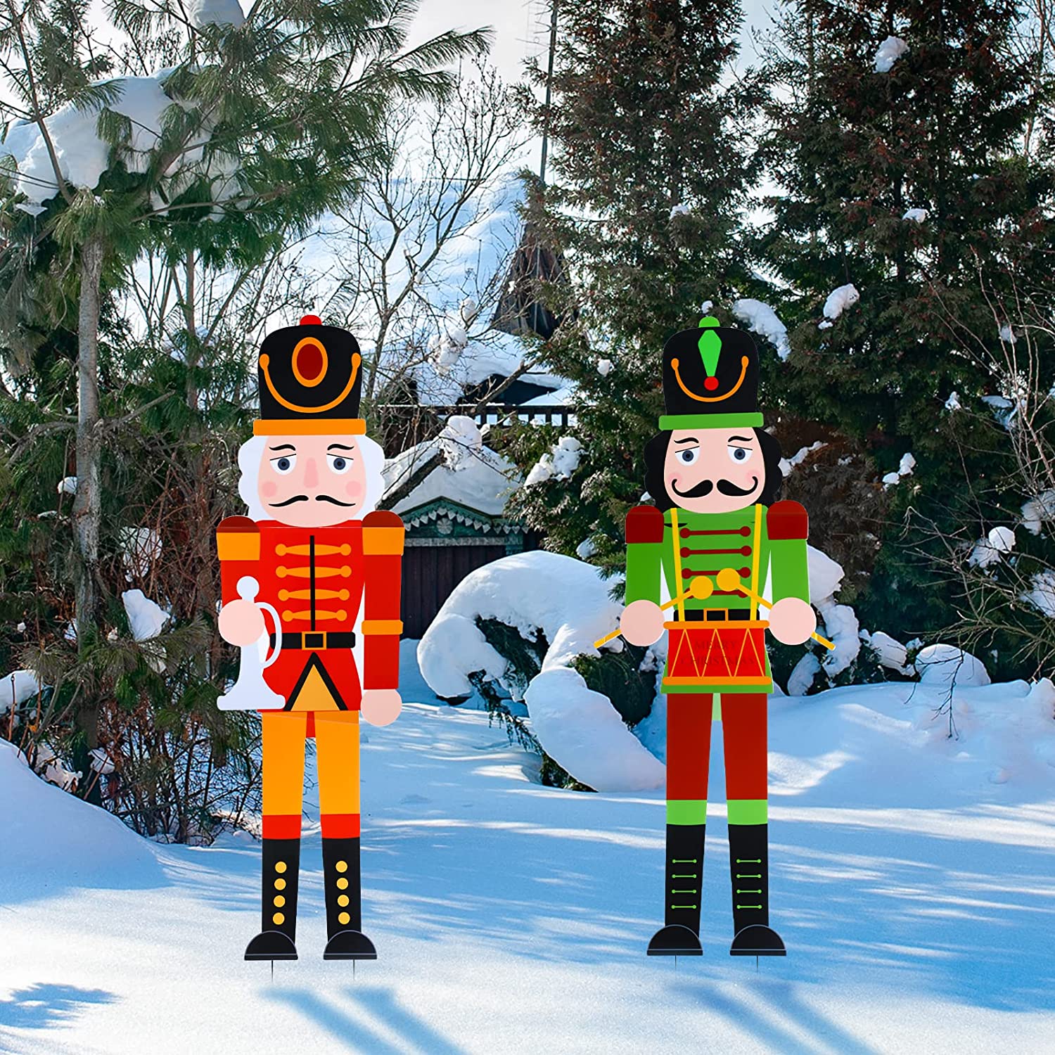 Christmas Outdoor Decoration Yard Signs Nutcracker Soldier Figure Garden Stakes Lawn Sign For Outside Pathway Walkway Decor 2023 acacuss