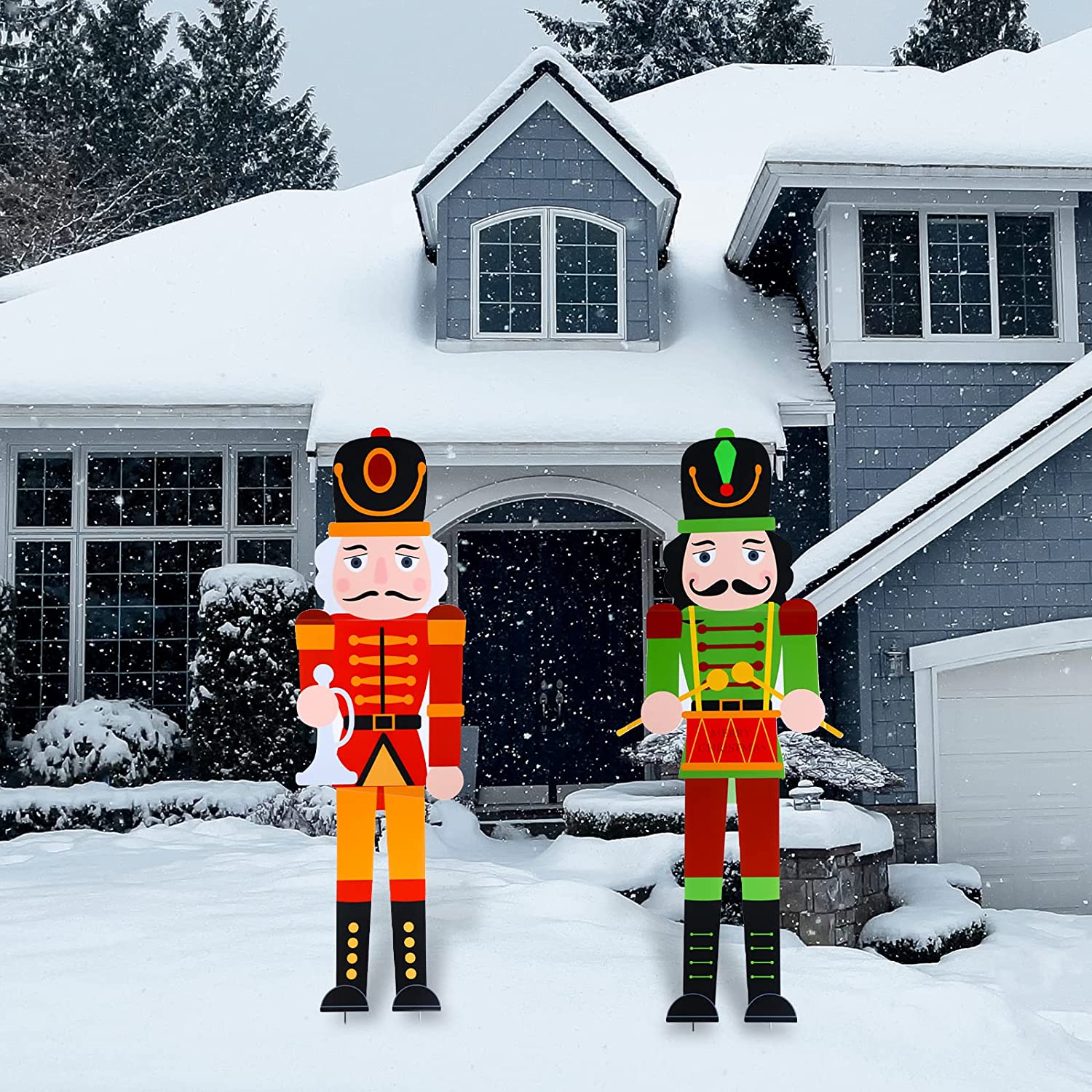 Christmas Outdoor Decoration Yard Signs Nutcracker Soldier Figure Garden Stakes Lawn Sign For Outside Pathway Walkway Decor 2023 acacuss