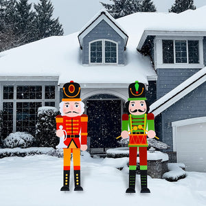 Christmas Outdoor Decoration Yard Signs Nutcracker Soldier Figure Garden Stakes Lawn Sign For Outside Pathway Walkway Decor 2023 acacuss