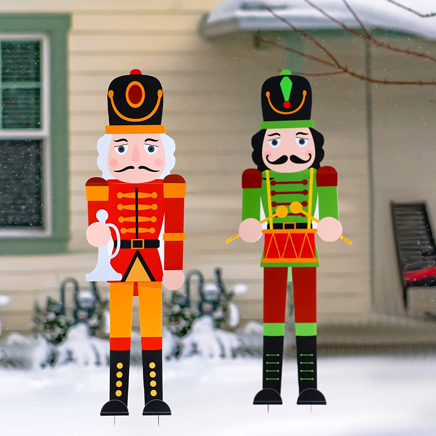 Christmas Outdoor Decoration Yard Signs Nutcracker Soldier Figure Garden Stakes Lawn Sign For Outside Pathway Walkway Decor 2023 acacuss
